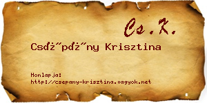 Csépány Krisztina névjegykártya